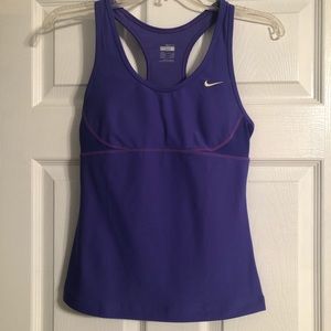 Nike Dri-Fit Racerback Tank Purple Small W/Padding